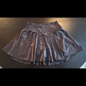 HALARA Shiny Black Skater Skirt